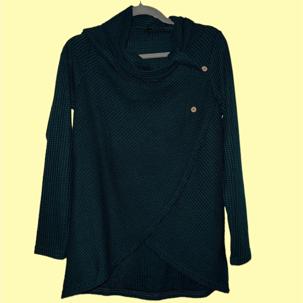 Cowl neck sweater dark green size small